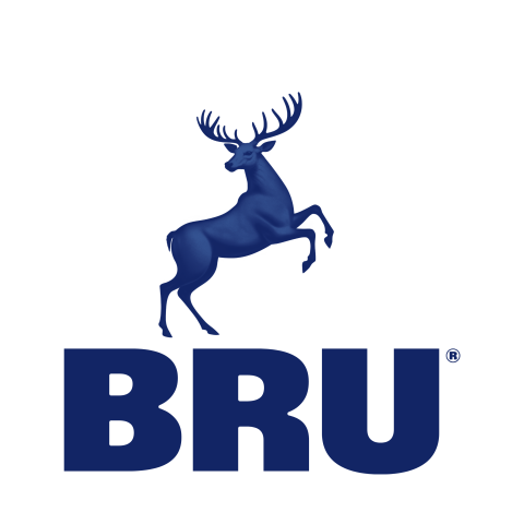 BRU natural mineral water brand logo